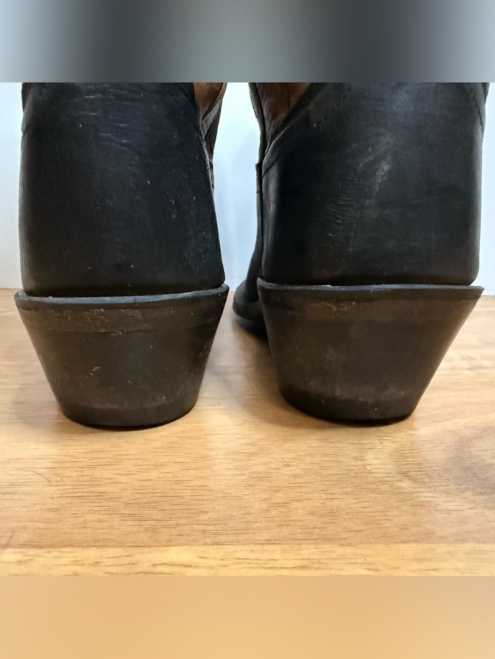 Old West Black and Brown Leather Boots - Picture 6 of 12